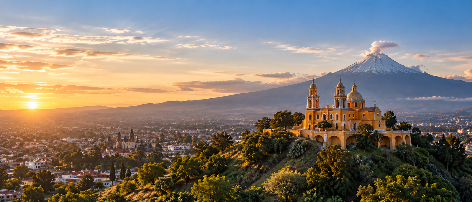 Paisaje de Puebla al atardecer, imagen ilustrativa